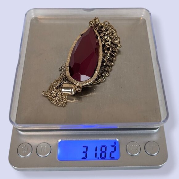 (2/$20) V. Red Tassel Pendant Necklace - Picture 6 of 6